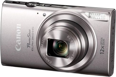 Canon PowerShot ELPH 360 HS Digital Camera (Silver) (1078C001) + 2 x 64GB Memory Card + 2 x NB11L Battery + Case + Card Reader + Corel Photo Software + HDMI Cable + Flex Tripod + More (Renewed) in Saudi Arabia