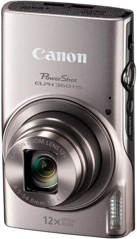 Canon PowerShot ELPH 360 HS Digital Camera (Silver) (1078C001) + 2 x 64GB Memory Card + 2 x NB11L Battery + Case + Card Reader + Corel Photo Software + HDMI Cable + Flex Tripod + More (Renewed) in Saudi Arabia