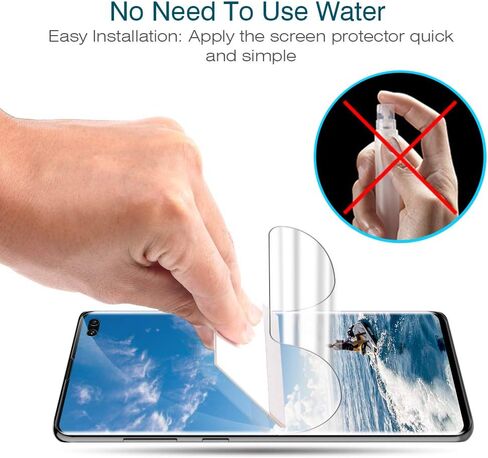 ال كيه [3 قطع] واقي شاشة لسامسونج جالاكسي S10 بلس / S10+، [متوافق مع بصمة الاصبع بالموجات فوق الصوتية] [غشاء مرن] HD شفاف مضاد للخدش مع ضمان استبدال مدى الحياة in Kuwait