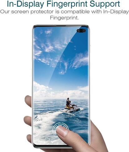 ال كيه [3 قطع] واقي شاشة لسامسونج جالاكسي S10 بلس / S10+، [متوافق مع بصمة الاصبع بالموجات فوق الصوتية] [غشاء مرن] HD شفاف مضاد للخدش مع ضمان استبدال مدى الحياة in Kuwait