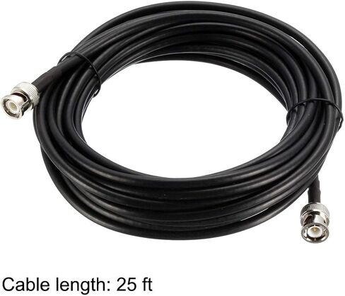 uxcell BNC Male to BNC Male Coax Cable RG58 Low Loss RF Coaxial Cable 50 Ohm 25 Ft in Saudi Arabia