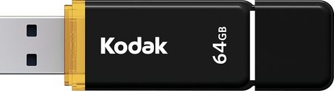 Kodak EKMMD64GK103 - USB Drive 3.2/3.1/3.0-64 GB - Classic Serie - K100 Model - Black mat casing with a Transparent Yellow Neck + a Cap in Kuwait