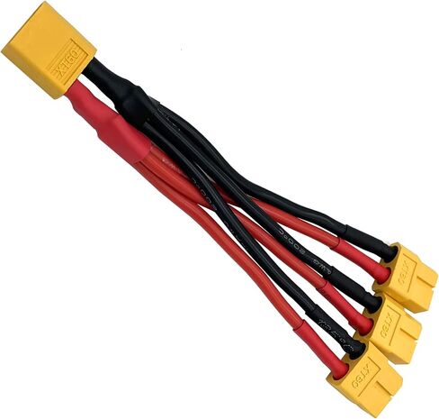 XT60 Parallel Battery Connector Male/Female Cable Extension Y Splitter 3-Way 14AWG Silicone Wire for RC Battery Motor (1 Male to 3 Female) in Saudi Arabia