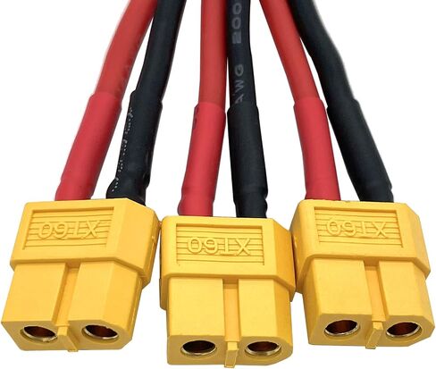 XT60 Parallel Battery Connector Male/Female Cable Extension Y Splitter 3-Way 14AWG Silicone Wire for RC Battery Motor (1 Male to 3 Female) in Saudi Arabia