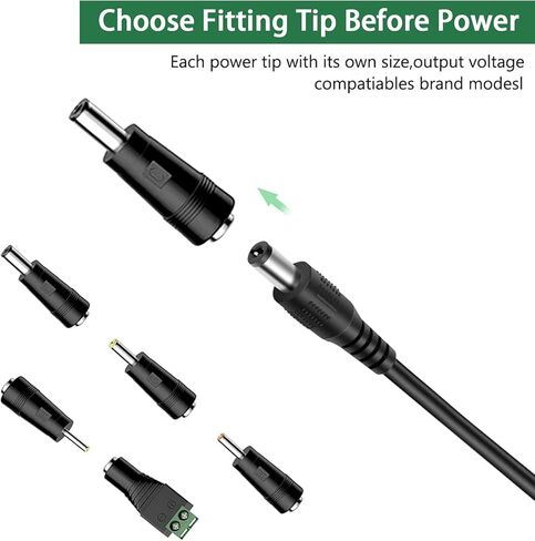 9V 1500mA DC Power Supply 110-240V 9Volt 1.5A AC Adapter 13.5W Wall Transformer Charger DC Jack Center Positive with 5 Selectable Adapter Plugs in Kuwait