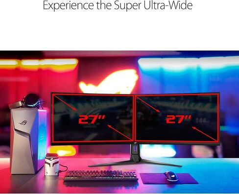 Asus ROG Strix XG49VQ 49" Curved Gaming FreeSync Monitor 144Hz Dual Full HD HDR Eye Care with DP HDMI Black in Kuwait