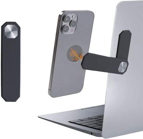 حامل هاتف الكمبيوتر المحمول، حامل كمبيوتر محمول قابل للتعديل، مشبك تثبيت جانبي للكمبيوتر المحمول، حامل هاتف ذكي محمول نحيف، حامل توسيع شاشة الكمبيوتر، حامل هاتف مغناطيسي، حامل هاتف للكمبيوتر المحمول أسود in Kuwait