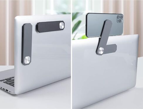 حامل هاتف الكمبيوتر المحمول، حامل كمبيوتر محمول قابل للتعديل، مشبك تثبيت جانبي للكمبيوتر المحمول، حامل هاتف ذكي محمول نحيف، حامل توسيع شاشة الكمبيوتر، حامل هاتف مغناطيسي، حامل هاتف للكمبيوتر المحمول أسود in Kuwait