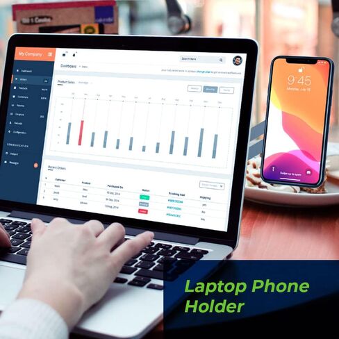 حامل هاتف الكمبيوتر المحمول، حامل كمبيوتر محمول قابل للتعديل، مشبك تثبيت جانبي للكمبيوتر المحمول، حامل هاتف ذكي محمول نحيف، حامل توسيع شاشة الكمبيوتر، حامل هاتف مغناطيسي، حامل هاتف للكمبيوتر المحمول أسود in Kuwait