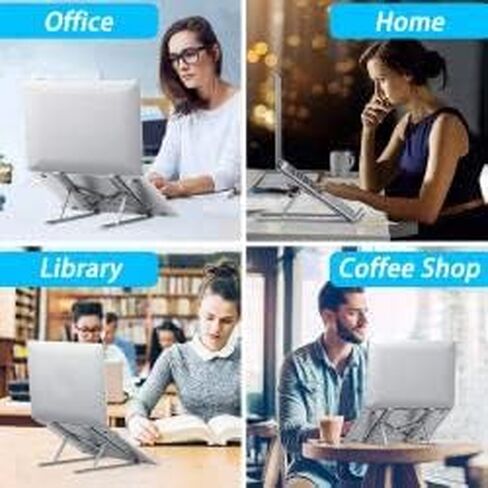 حامل كمبيوتر محمول ChiiGe، حامل كمبيوتر محمول للمكتب، حامل كمبيوتر من الألومنيوم، حامل كمبيوتر محمول محمول وقابل للطي، حامل كمبيوتر محمول، متوافق مع كمبيوتر محمول مقاس 10-15.6 بوصة in Kuwait