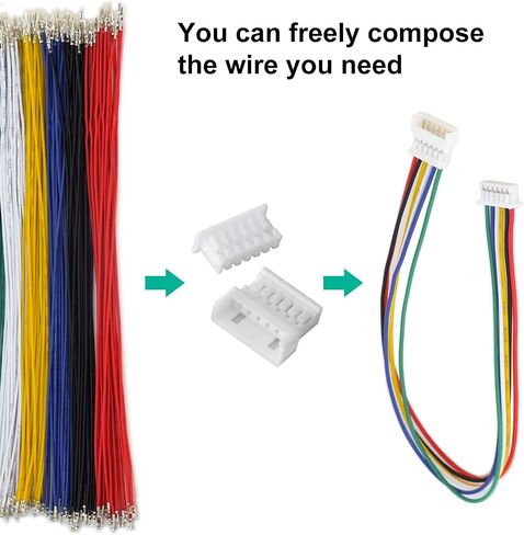 MX 1.25mm Male Female Connector Kit and Premium Pre-Crimped Cables Compatible with Molex PicoBlade for Pixhawk Flight Controller Total 240pcs MX1.25 Connectors and 200pcs 28AWG Cable in Kuwait