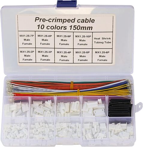 MX 1.25mm Male Female Connector Kit and Premium Pre-Crimped Cables Compatible with Molex PicoBlade for Pixhawk Flight Controller Total 240pcs MX1.25 Connectors and 200pcs 28AWG Cable in Kuwait