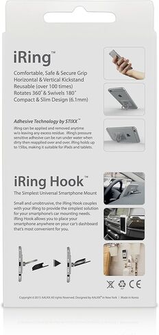 iRing IP-0BK0-1EN AAUXX Premium Set : Safe Grip and Kickstand for Smartphones and Tablets with Simplest Smartphone Mount - Rose Gold in Kuwait