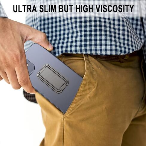 2 Pack Cell Phone Ring Stand Holder, IOUALEY Finger Kickstand 360° Rotation Adjustable Portable Metal Finger Grip Ring Kickstand Fits Most Smartphone Tablets Desk Office Car Mount, Silver/Black in Kuwait