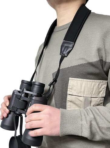 C-eagleeye Camera Binocular Shoulder Strap,Soft Neoprene Neck Belt Strap with Quick Release and Safety Tether,Dslr Camera Strap for Canon Nikon Sony Olympus - Black in Kuwait