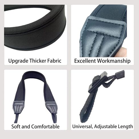 C-eagleeye Camera Binocular Shoulder Strap,Soft Neoprene Neck Belt Strap with Quick Release and Safety Tether,Dslr Camera Strap for Canon Nikon Sony Olympus - Black in Kuwait