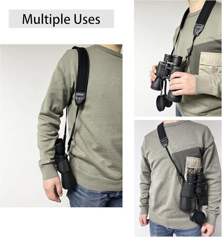 C-eagleeye Camera Binocular Shoulder Strap,Soft Neoprene Neck Belt Strap with Quick Release and Safety Tether,Dslr Camera Strap for Canon Nikon Sony Olympus - Black in Kuwait