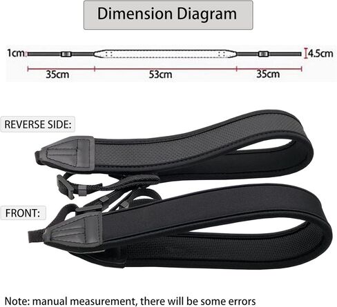 C-eagleeye Camera Binocular Shoulder Strap,Soft Neoprene Neck Belt Strap with Quick Release and Safety Tether,Dslr Camera Strap for Canon Nikon Sony Olympus - Black in Kuwait