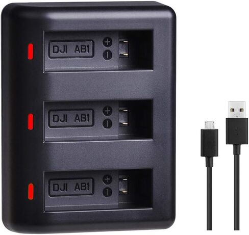 PowerTrust 2Pack Replacement Osmo Action AB1 Battery and Triple USB Charger with Type C Port for DJI Osmo Action Sports Camera AB1 Battery in Saudi Arabia