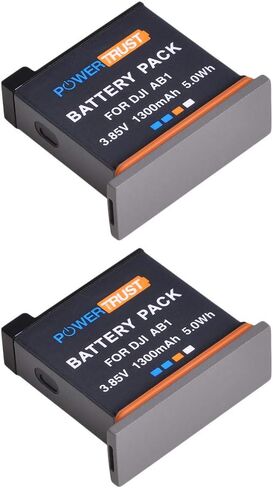 PowerTrust 2Pack Replacement Osmo Action AB1 Battery and Triple USB Charger with Type C Port for DJI Osmo Action Sports Camera AB1 Battery in Saudi Arabia