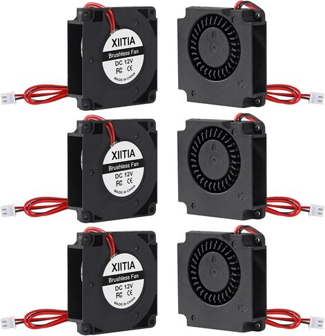 XIITIA 6pcs 4010 12V Turbine Fan 40x40x10mm DC Turbo Fan Bearing Blower Radial Cooling Fans with 2 Pin Terminal for 3D Printer Parts in Saudi Arabia