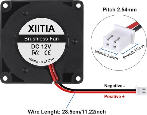 XIITIA 6pcs 4010 12V Turbine Fan 40x40x10mm DC Turbo Fan Bearing Blower Radial Cooling Fans with 2 Pin Terminal for 3D Printer Parts in Saudi Arabia