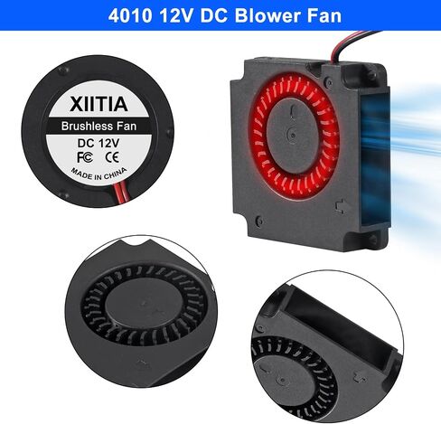 XIITIA 6pcs 4010 12V Turbine Fan 40x40x10mm DC Turbo Fan Bearing Blower Radial Cooling Fans with 2 Pin Terminal for 3D Printer Parts in Saudi Arabia