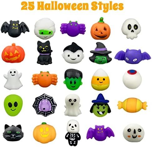 Anditoy 100 PCS Halloween Mochi Squishy Toys Squishies for Kids Girls Boys Halloween Party Favors Halloween Treat Bags Gifts in Saudi Arabia