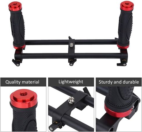 Dual Handle Gimbal,Richer-R Aluminum Alloy Dual Handheld Grip,Camera Dual Grip,Extender Handle Gimbal Stabilizer Rig Accessory for Zhiyun Feiyu MOZA Beholder in Kuwait