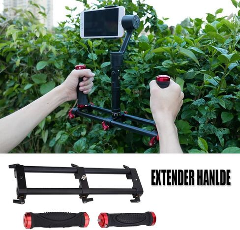 Dual Handle Gimbal,Richer-R Aluminum Alloy Dual Handheld Grip,Camera Dual Grip,Extender Handle Gimbal Stabilizer Rig Accessory for Zhiyun Feiyu MOZA Beholder in Kuwait