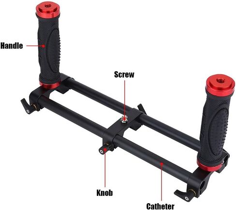 Dual Handle Gimbal,Richer-R Aluminum Alloy Dual Handheld Grip,Camera Dual Grip,Extender Handle Gimbal Stabilizer Rig Accessory for Zhiyun Feiyu MOZA Beholder in Kuwait
