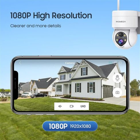 كاميرات INQMEGA الشمسية الأمنية اللاسلكية في الهواء الطلق، كاميرا واي فاي خارجية تعمل ببطارية 1080 بكسل لأمن المنزل مع رؤية ليلية ملونة، كشف الحركة PIR، التحدث في اتجاهين، مقاومة للماء IP65، إنذار صفارات الإنذار in Kuwait