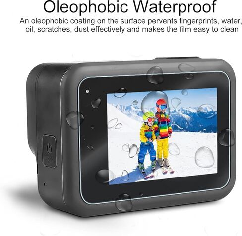 6 قطع من واقي الشاشة متوافق مع جوبرو هيرو 8 اسود، طبقة شاشة امامية + واقي شاشة من الزجاج المقسى فائق الشفافية + واقي عدسة من الزجاج المقسى + ملحقات التركيب in Kuwait