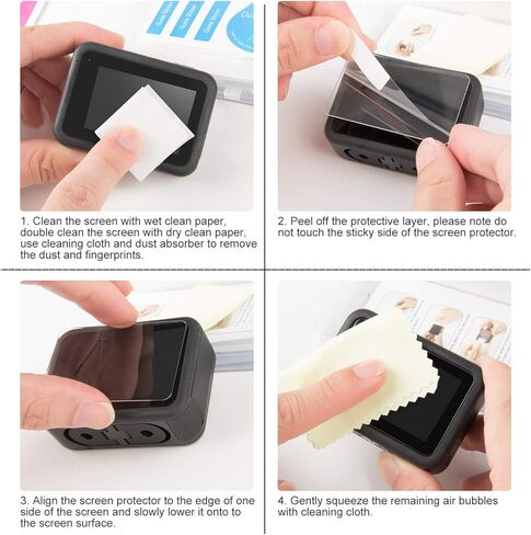 6 قطع من واقي الشاشة متوافق مع جوبرو هيرو 8 اسود، طبقة شاشة امامية + واقي شاشة من الزجاج المقسى فائق الشفافية + واقي عدسة من الزجاج المقسى + ملحقات التركيب in Kuwait