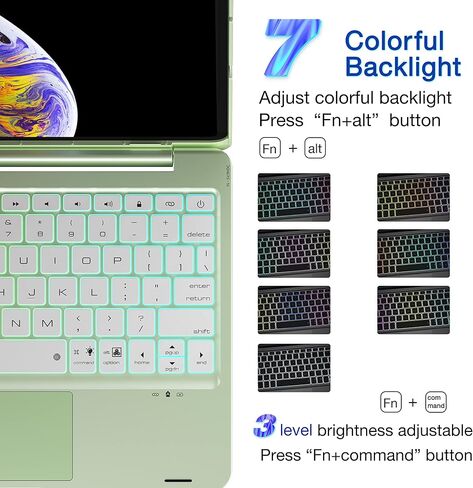 دوكو حافظة كيبورد مغناطيسية مع لوحة لمس متعددة وحامل بدعامة عائمة لجهاز ايباد برو 11 انش الجيل الرابع 2022/3-2021/2020/1st-2018 وايباد اير 10.9 انش الجيل الخامس والرابع in Kuwait