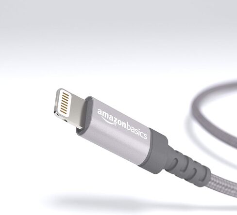 Amazon Basics Nylon Braided Lightning to USB-A Cable, MFi Certified Apple iPhone Charger, 6-Foot, Rose Gold in Kuwait