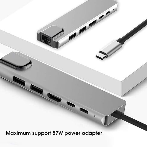 محور USB C 125 ، محطة شحن الكمبيوتر المحمول USB-C ، محول محطة الإدارة من النوع C ، 1000 ميغابت في الثانية RJ45 سبائك الألومنيوم سرعة إيثرنت in Kuwait