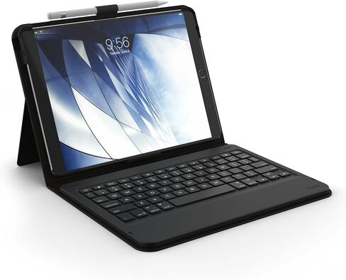 ZAGG ID8BSF-BB0 Messenger Folio Case and Non-backlit Bluetooth Keyboard for Apple iPad Pro 9.7, iPad 9.7, iPad Air and iPad Air 2 - Compatible with 2018 (G6) and 2017 (G5) 9.7 - Black in Kuwait