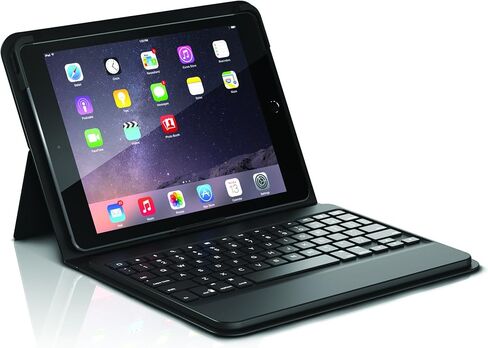 ZAGG ID8BSF-BB0 Messenger Folio Case and Non-backlit Bluetooth Keyboard for Apple iPad Pro 9.7, iPad 9.7, iPad Air and iPad Air 2 - Compatible with 2018 (G6) and 2017 (G5) 9.7 - Black in Kuwait