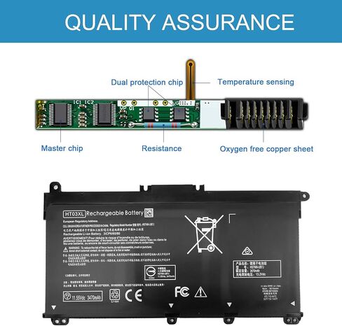 Uziyockn HT03XL L11119-855 بطارية HP بافيليون 14-CE 14-CF 14-DK 14-cm 14-DF 15-CS 15-DA 15-DB 15-DW 17-by 17-CA 14-DQ 15-CW 15- EF 14-FQ L11421-542 L11421-2C2 HT03041XL HSTNN-UB7J HSTNN-DB8R in Kuwait