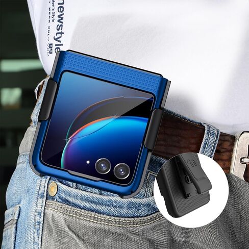 Holster Combo for Motorola RAZR Plus 2023 Phone Case with Belt Clip - Black in Saudi Arabia