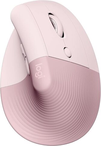 ماوس Logitech Lift Vertical مريح، لاسلكي، بلوتوث أو جهاز استقبال USB Logi Bolt، نقرات هادئة، 4 أزرار، متوافق مع Windows/macOS/iPadOS، والكمبيوتر المحمول، والكمبيوتر الشخصي - وردي (متجدد) in Kuwait