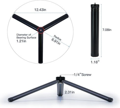 Webcam Tripod, Adjustable Height from 5.9-25.9 in,Universal Compatible for Most Cameras/Webcams/Cell Phones/GoPros in Kuwait