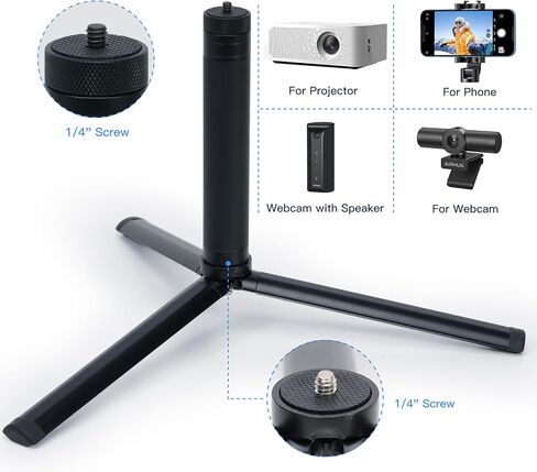 Webcam Tripod, Adjustable Height from 5.9-25.9 in,Universal Compatible for Most Cameras/Webcams/Cell Phones/GoPros in Kuwait