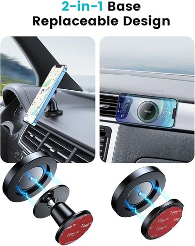 OQTIQ متوافق مع حامل السيارة MagSafe، [جسم معدني] حامل هاتف لوحة القيادة، [مغناطيس قوي] حامل الهاتف الخلوي للسيارة متوافق مع Magsafe iPhone 15 14 13 Pro Max وجميع الهواتف in Kuwait