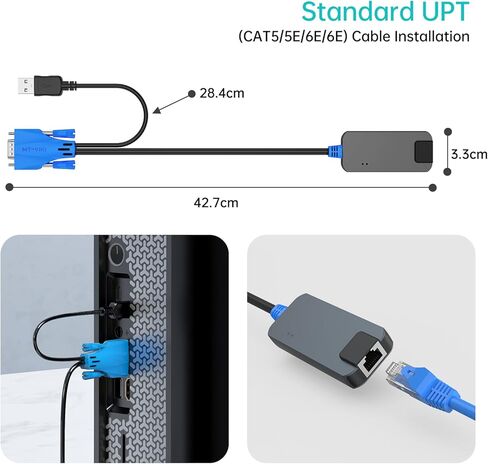 4 Pack USB HDMI to RJ45 Dongle, Work for MT-VIKI CAT6 KVM Switch (1708MS-IP/1708MS) Extend Distances up to 230ft/70m from KVM Console to Servers in Saudi Arabia