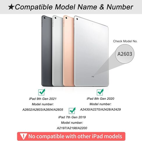 D DINGRICH iPad Case with Keyboard 10.2" - iPad 8th Generation Case with Keyboard 2020, Apple Pencil Holder - iPad Case 9th Generation, 8th Generation, 7th Gen Keyboard - Gold Sand Blue in Kuwait