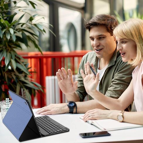 D DINGRICH iPad Case with Keyboard 10.2" - iPad 8th Generation Case with Keyboard 2020, Apple Pencil Holder - iPad Case 9th Generation, 8th Generation, 7th Gen Keyboard - Gold Sand Blue in Kuwait