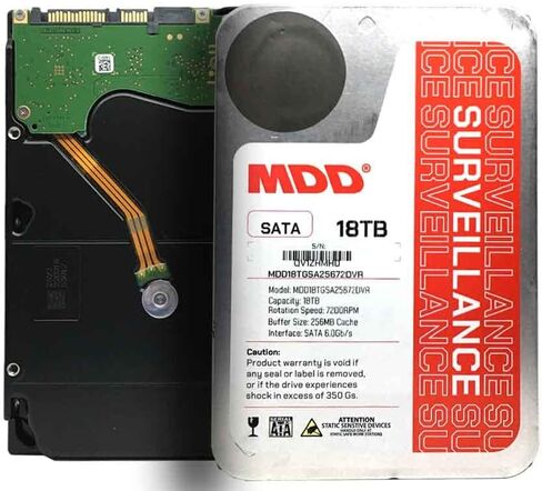 MDD (MDD18TSATA25672DVR) 18TB 7200RPM 256MB Cache SATA 6.0Gb/s 3.5inch Internal Surveillance Hard Drive - 3 Years Warranty (Renewed) in Saudi Arabia