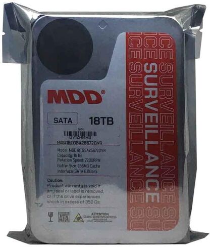 MDD (MDD18TSATA25672DVR) 18TB 7200RPM 256MB Cache SATA 6.0Gb/s 3.5inch Internal Surveillance Hard Drive - 3 Years Warranty (Renewed) in Saudi Arabia